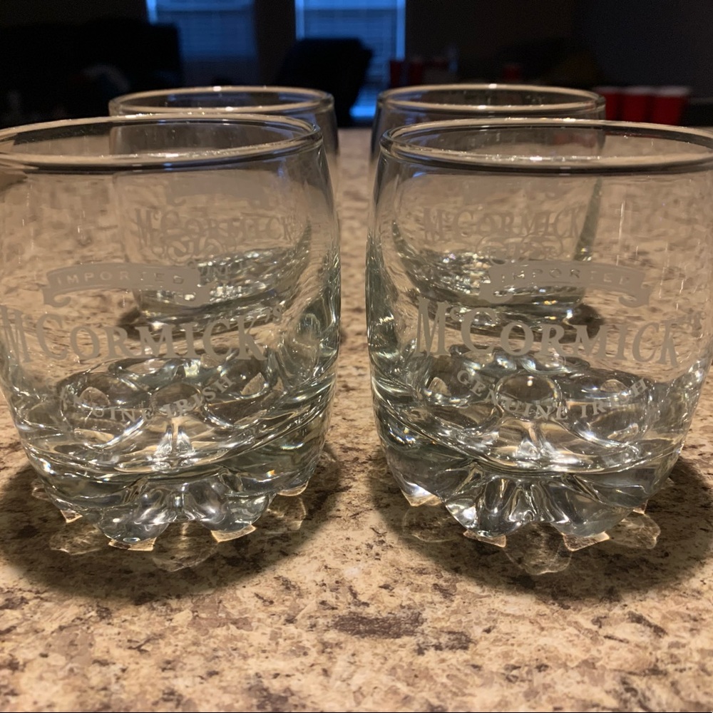 Vintage McCormick’s whiskey glass set